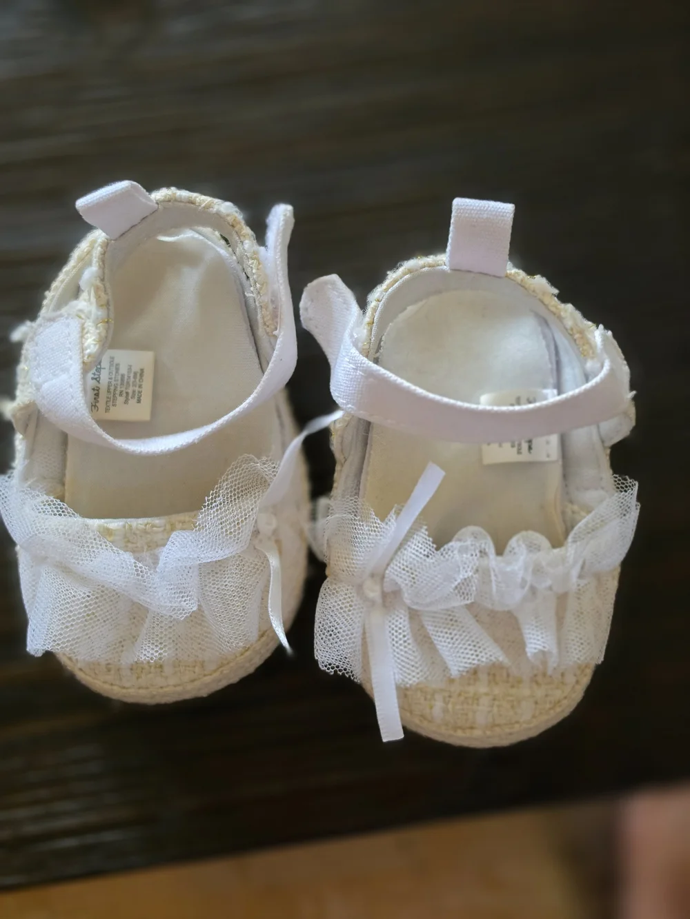 First Steps Baby White Lace Mary Jane Shoes (3-6m)